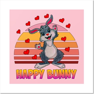 Happy bunny Posters and Art